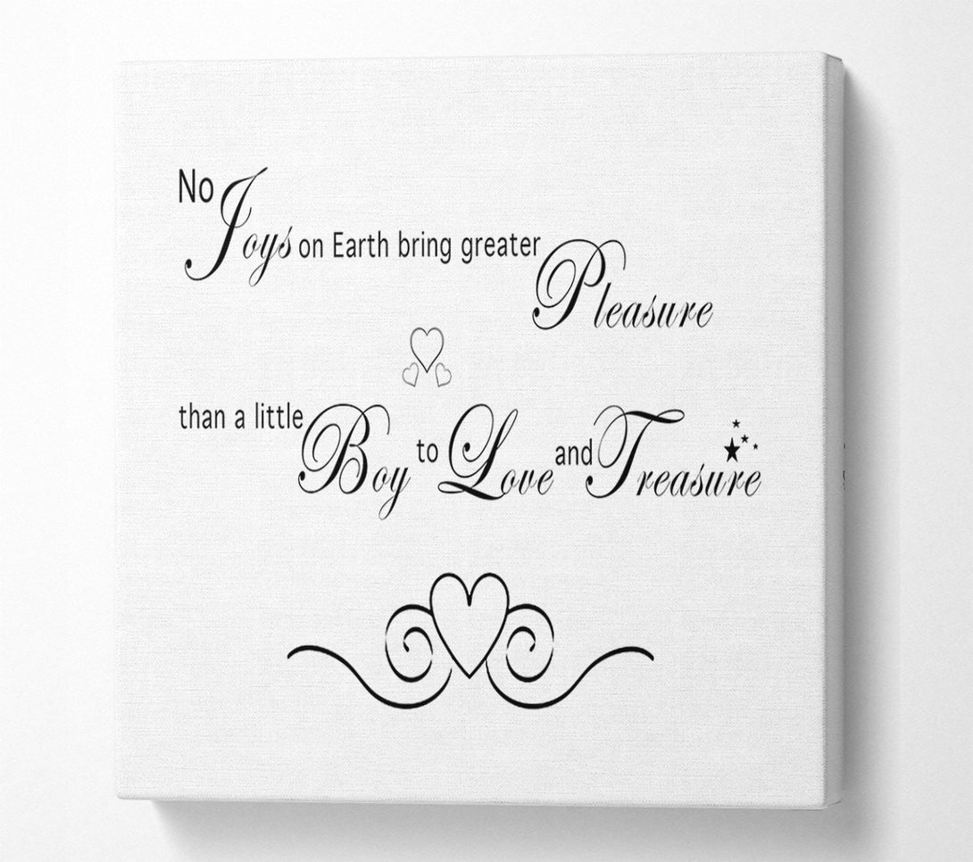  A Canvas Print of Boys Room Quote No Joys On Earth Bring Pleasure White Canvas Art