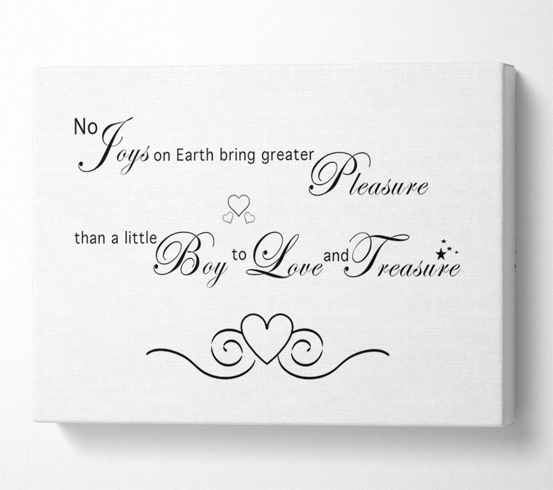  A Canvas Print of Boys Room Quote No Joys On Earth Bring Pleasure White Canvas Art