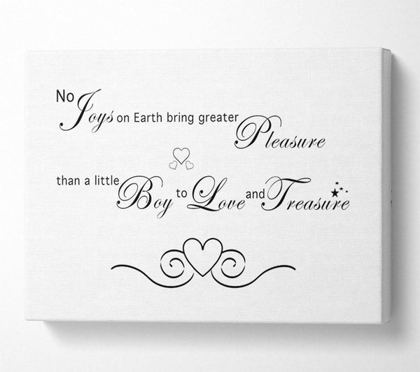 A Canvas Print of Boys Room Quote No Joys On Earth Bring Pleasure White Canvas Art