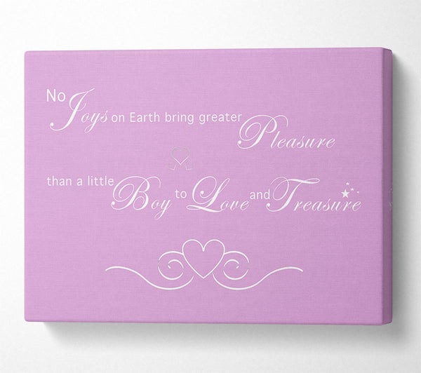  A Canvas Print of Nursery Quote No Joys On Earth Bring Pleasure Pink Canvas Art