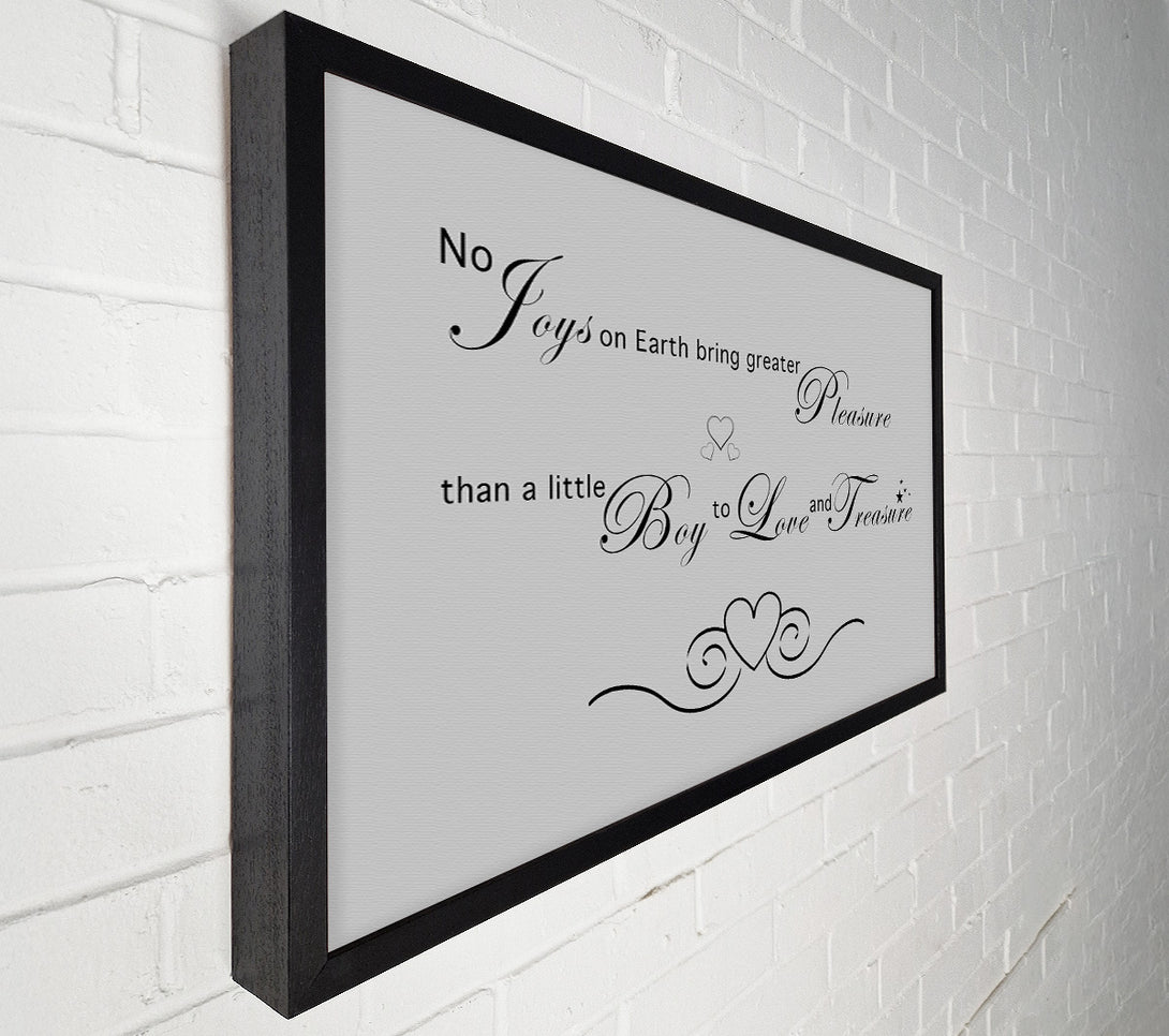  A Canvas Print of Boys Room Quote No Joys On Earth Bring Pleasure Grey Canvas Print