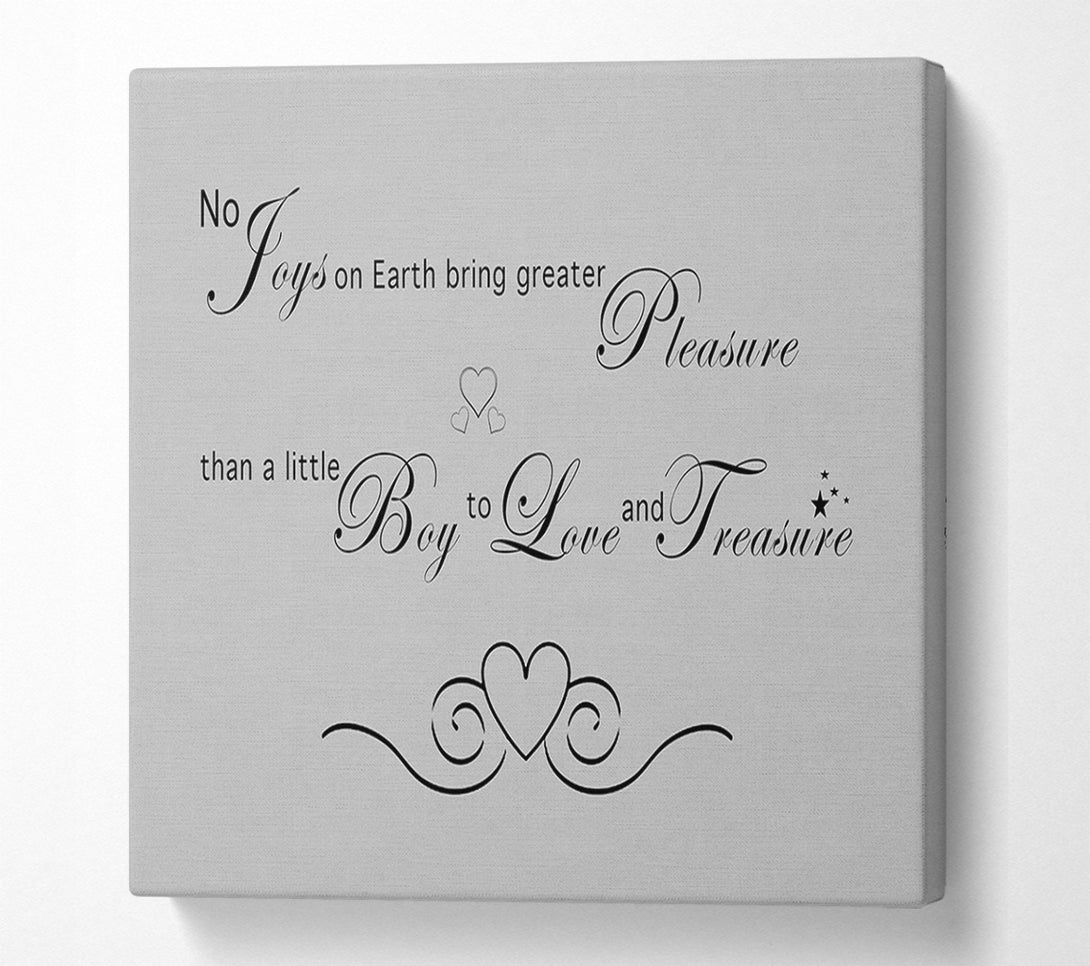  A Canvas Print of Boys Room Quote No Joys On Earth Bring Pleasure Grey Canvas Print