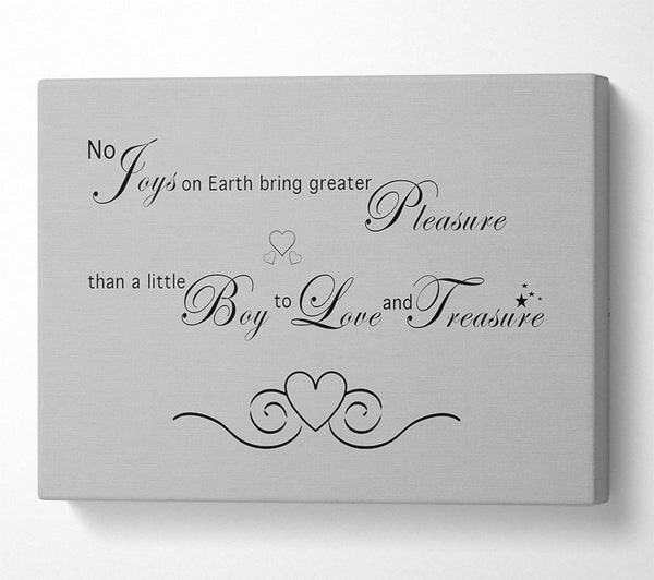  A Canvas Print of Boys Room Quote No Joys On Earth Bring Pleasure Grey Canvas Print