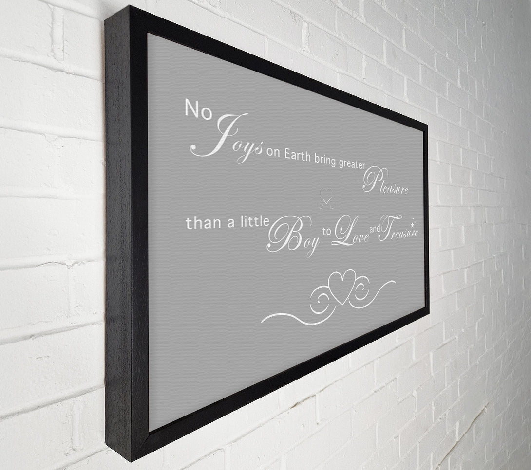  A Canvas Print of Boys Room Quote No Joys On Earth Bring Pleasure Grey White Canvas Print