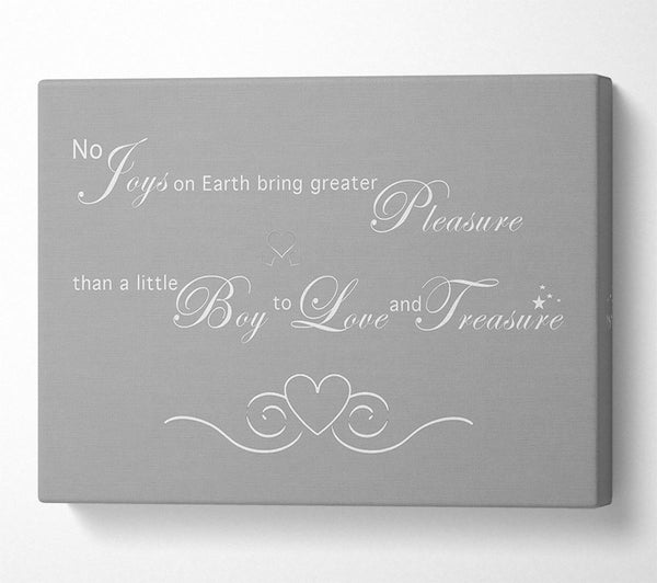  A Canvas Print of Boys Room Quote No Joys On Earth Bring Pleasure Grey White Canvas Print