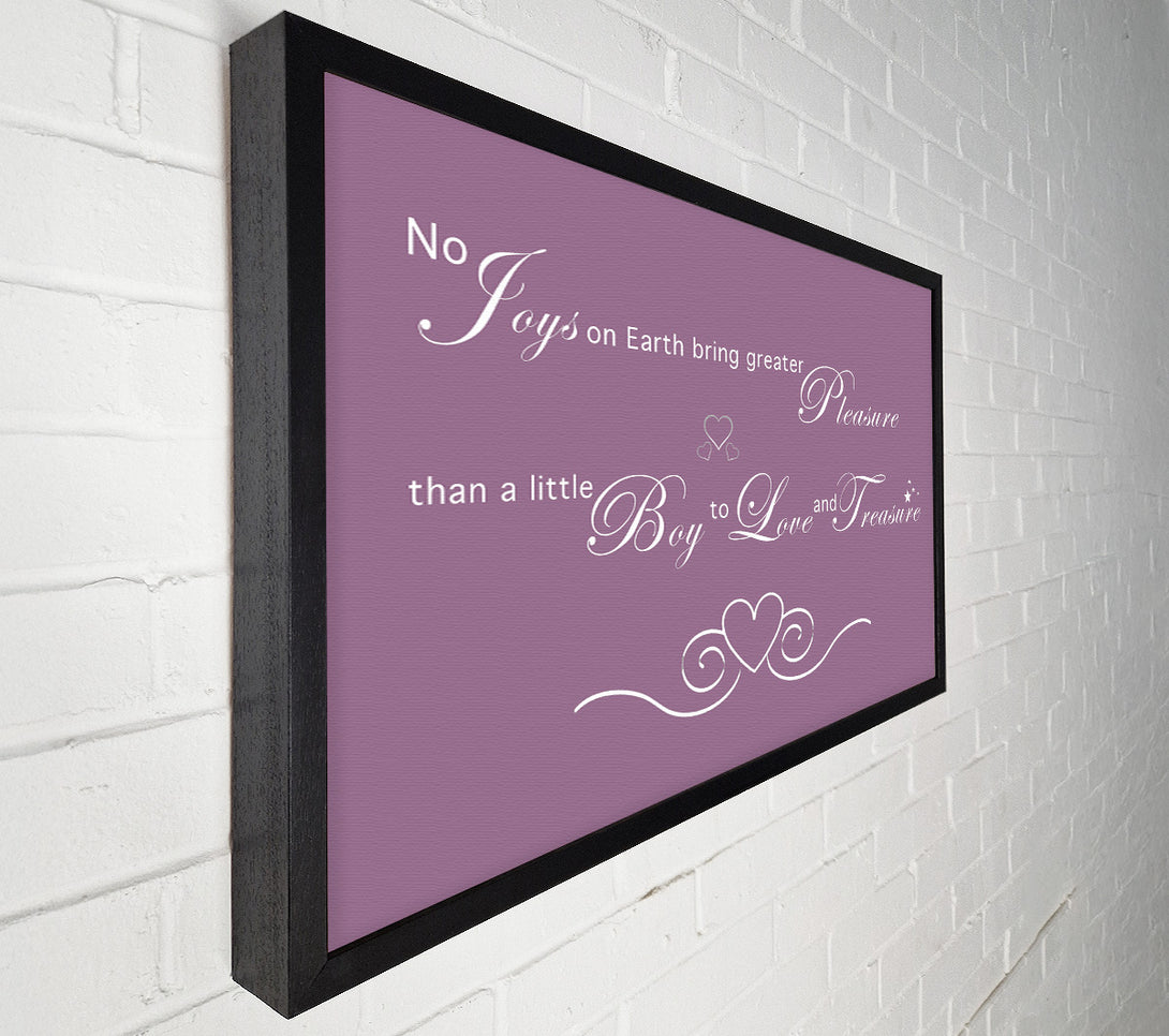  A Canvas Print of Boys Room Quote No Joys On Earth Bring Pleasure Dusty Pink Canvas Wall Art