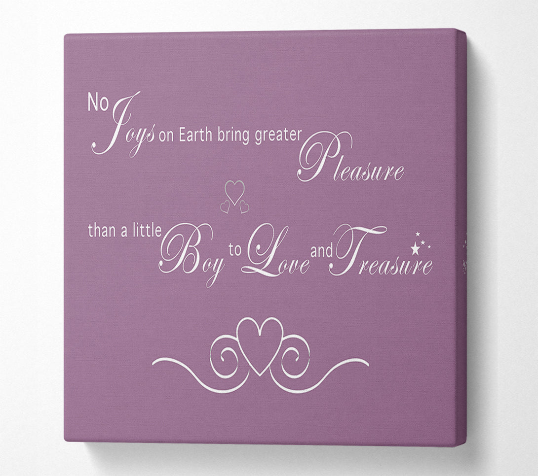  A Canvas Print of Boys Room Quote No Joys On Earth Bring Pleasure Dusty Pink Canvas Wall Art