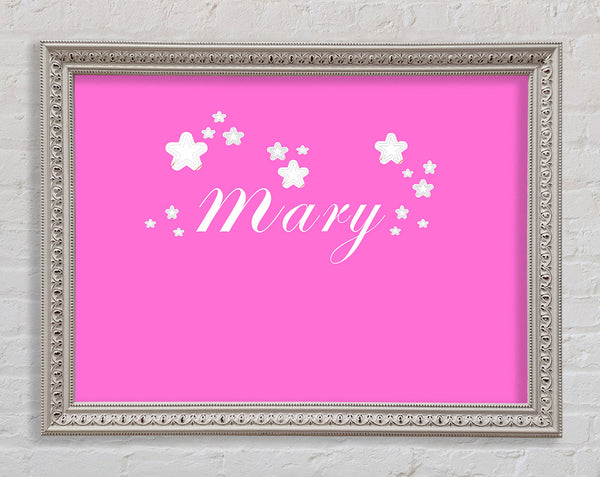 Girls Room Quote Your Name In Stars Vivid Pink Framed Print