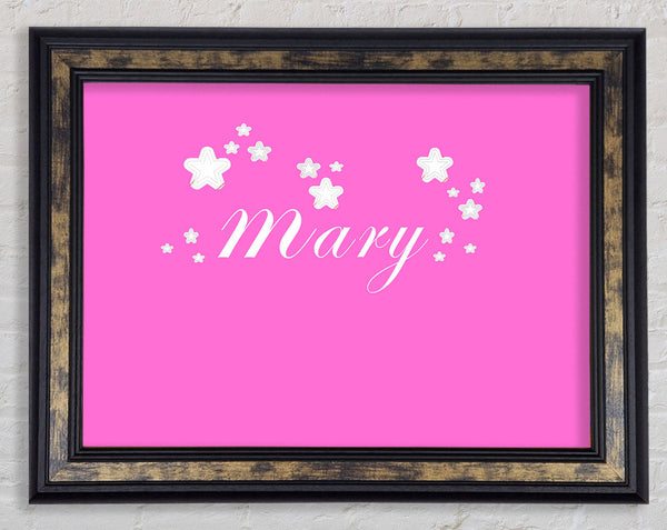 Girls Room Quote Your Name In Stars Vivid Pink Framed Print