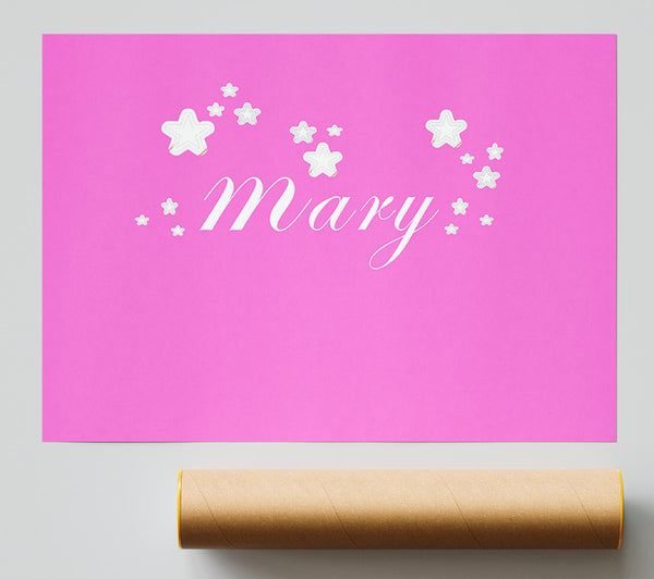 Girls Room Quote Your Name In Stars Vivid Pink Giclee Print