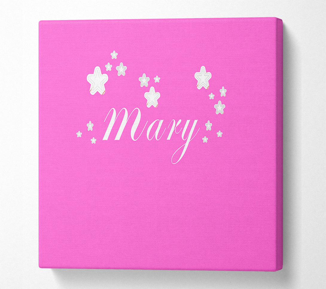  A Canvas Print of Girls Room Quote Your Name In Stars Vivid Pink Canvas Art