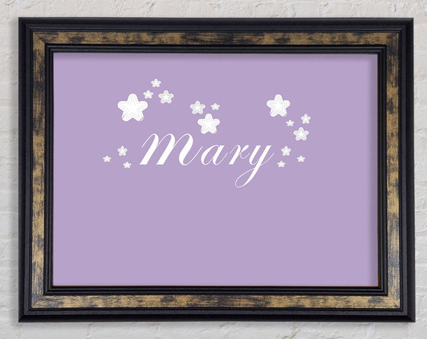 Your Name In Stars Lilac Framed Print
