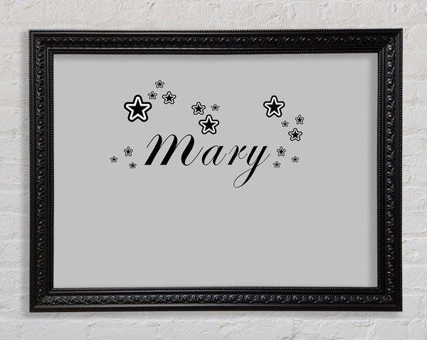 Girls Room Quote Your Name In Stars Grey Framed Print
