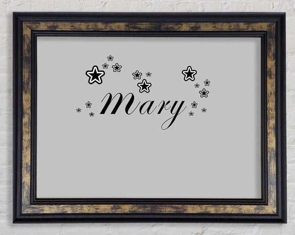 Girls Room Quote Your Name In Stars Grey Framed Print