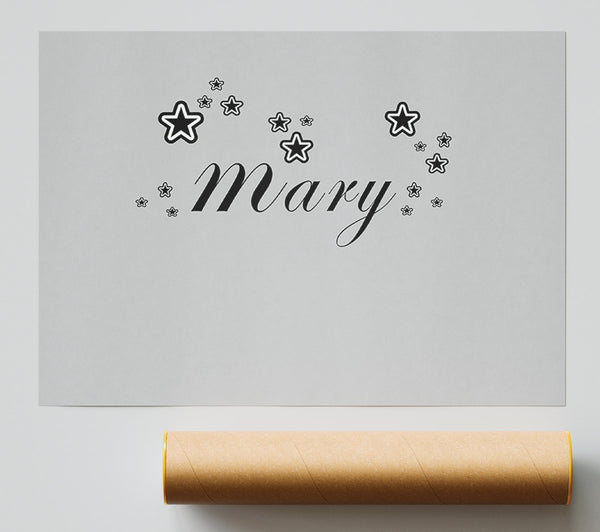 Girls Room Quote Your Name In Stars Grey Giclee Print