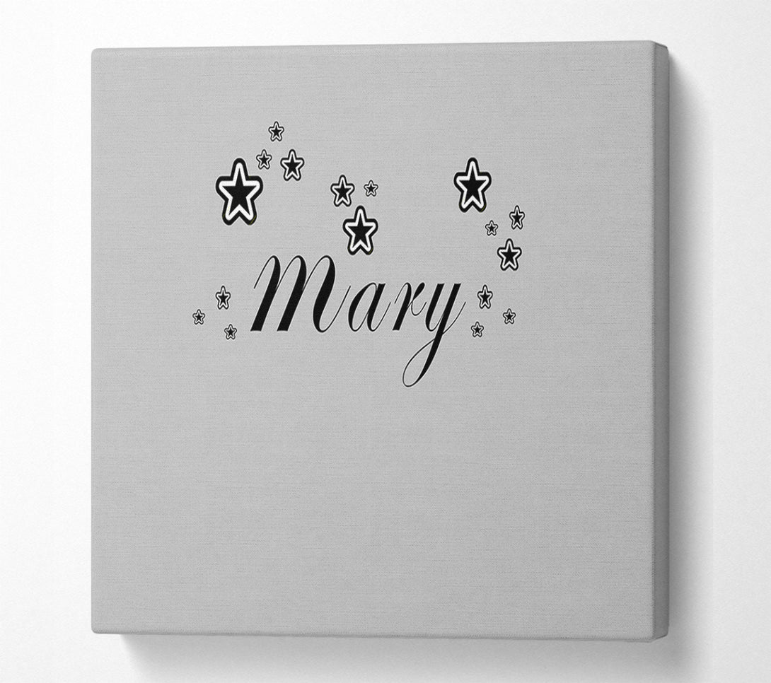  A Canvas Print of Girls Room Quote Your Name In Stars Grey Canvas Print