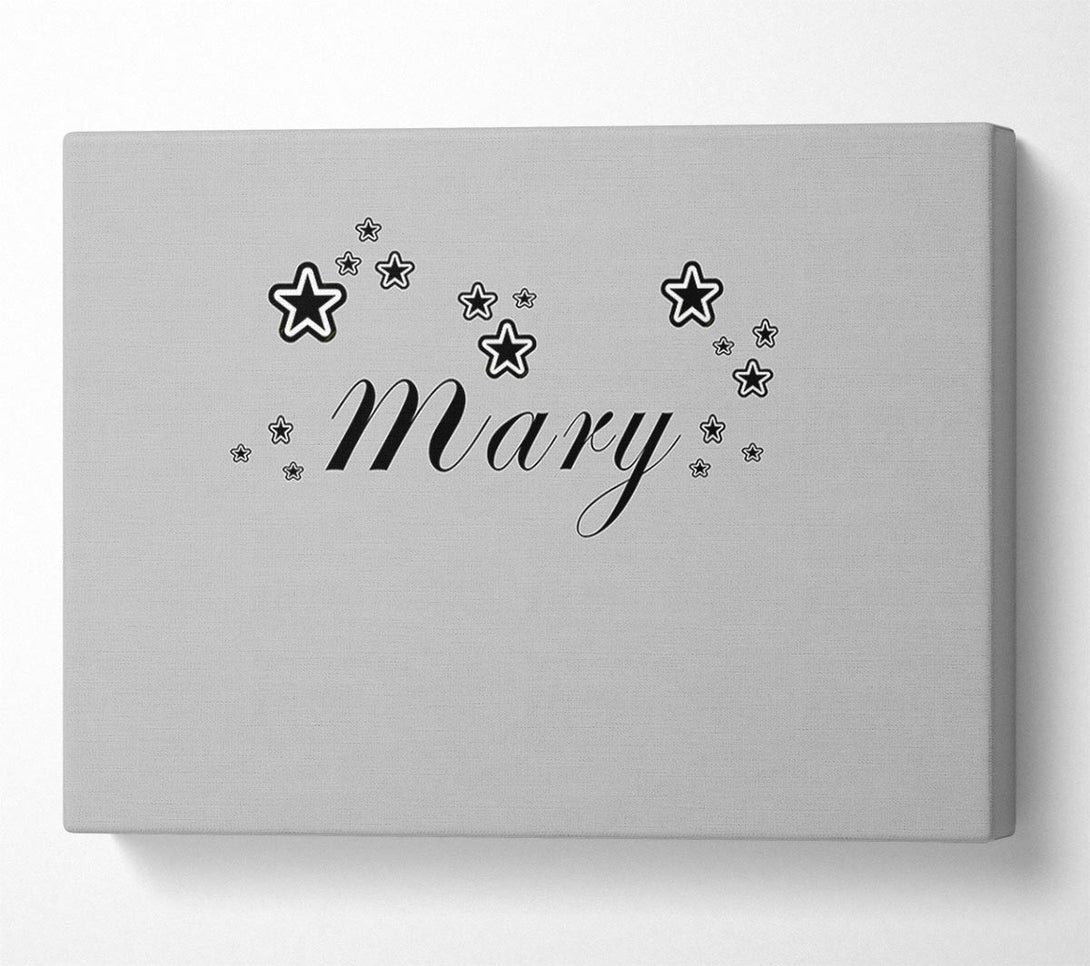  A Canvas Print of Girls Room Quote Your Name In Stars Grey Canvas Print