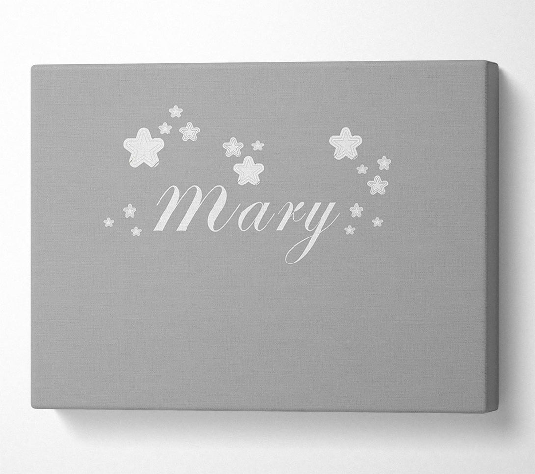  A Canvas Print of Your Name In Stars Grey White Canvas Art