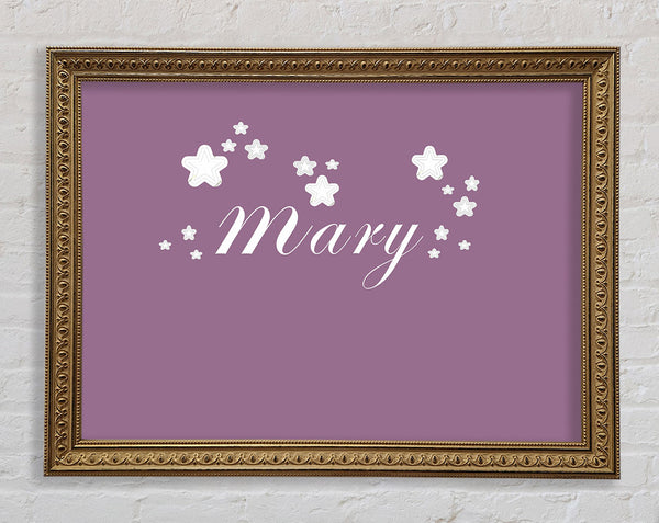 Girls Room Quote Your Name In Stars Dusty Pink Framed Print