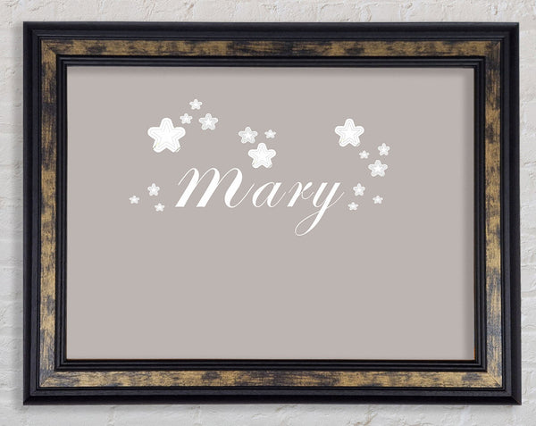 Your Name In Stars Beige Framed Print