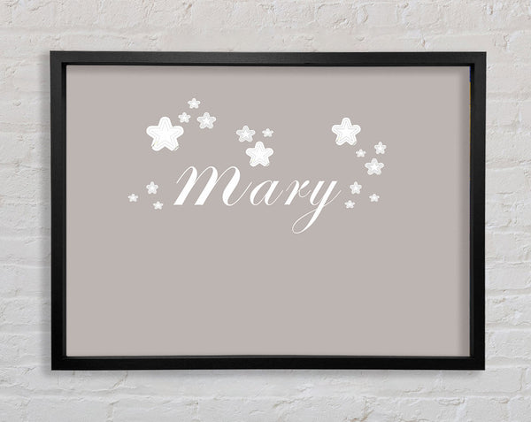 Your Name In Stars Beige Framed Print