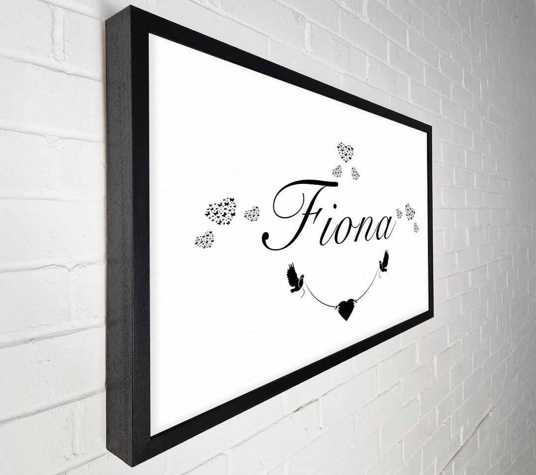  A Canvas Print of Your Name In Hearts White Canvas Wall Art
