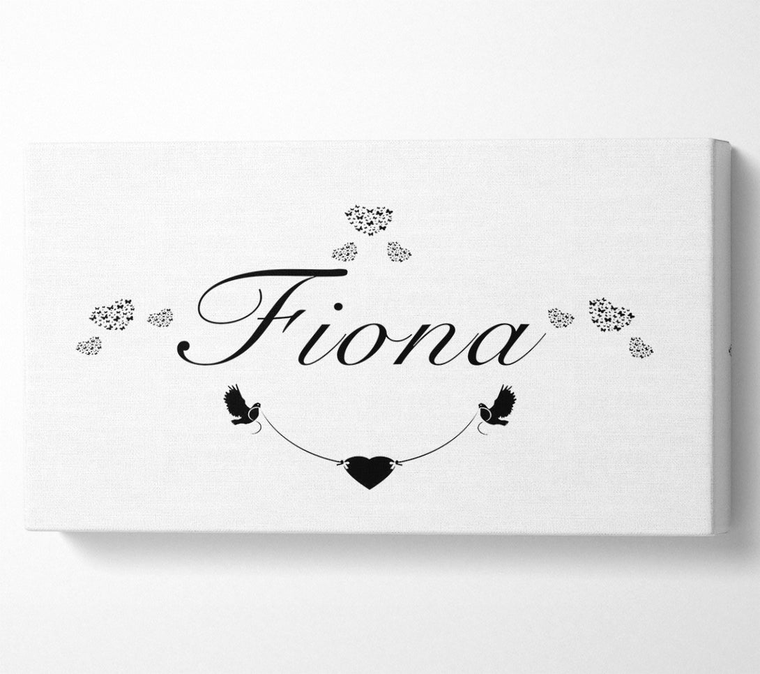  A Canvas Print of Your Name In Hearts White Canvas Wall Art