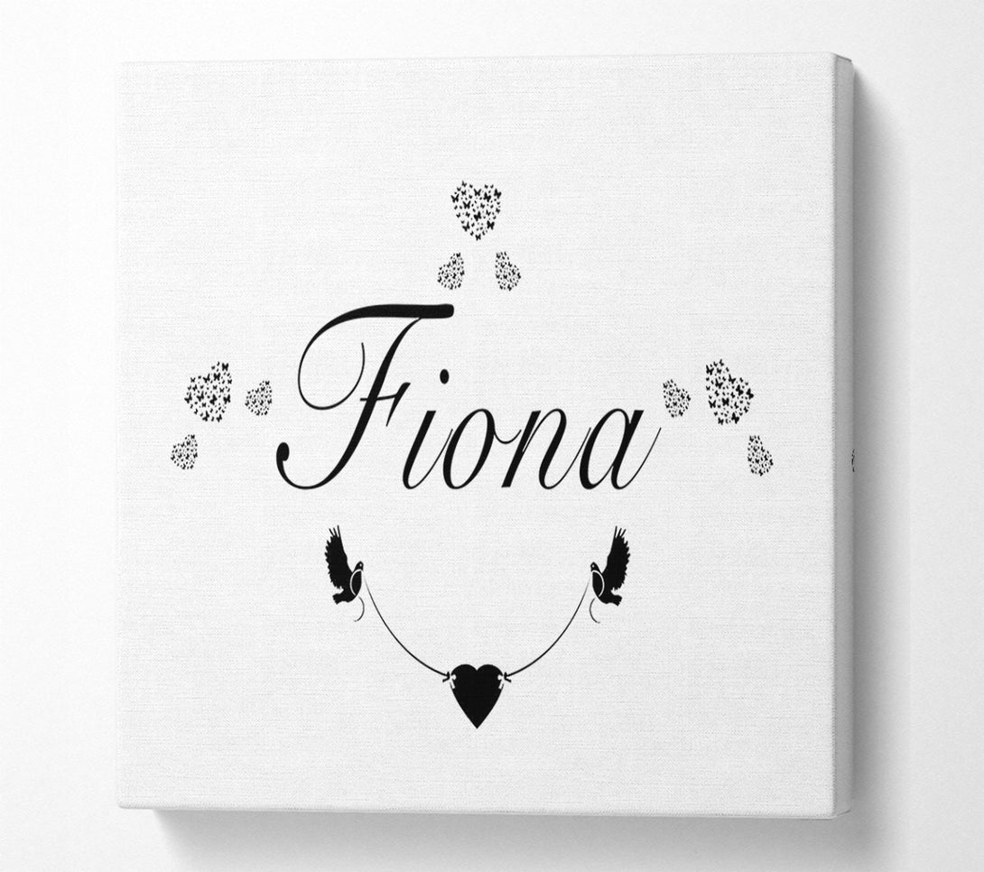  A Canvas Print of Your Name In Hearts White Canvas Wall Art