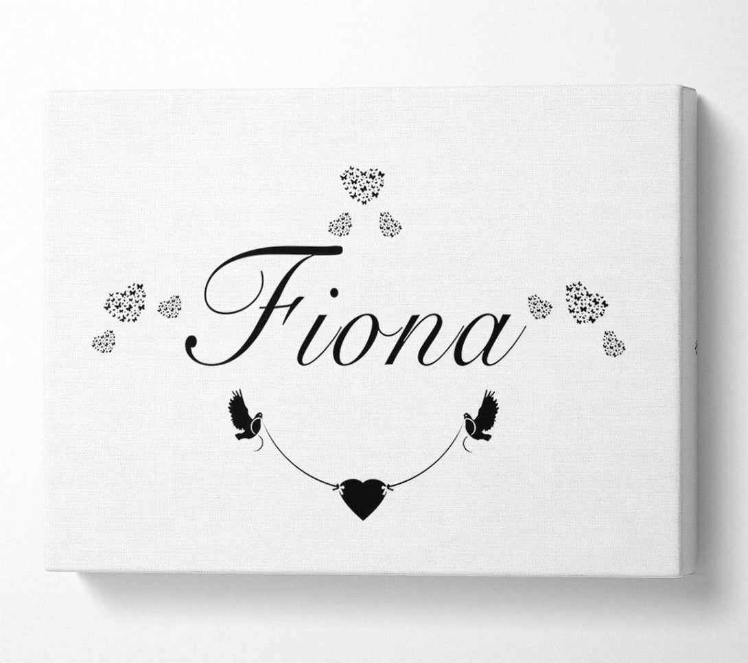  A Canvas Print of Your Name In Hearts White Canvas Wall Art