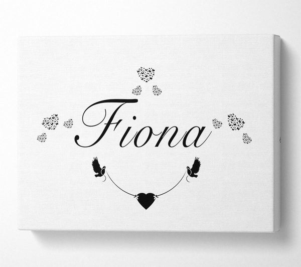  A Canvas Print of Your Name In Hearts White Canvas Wall Art