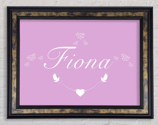 Your Name In Hearts Pink Framed Print