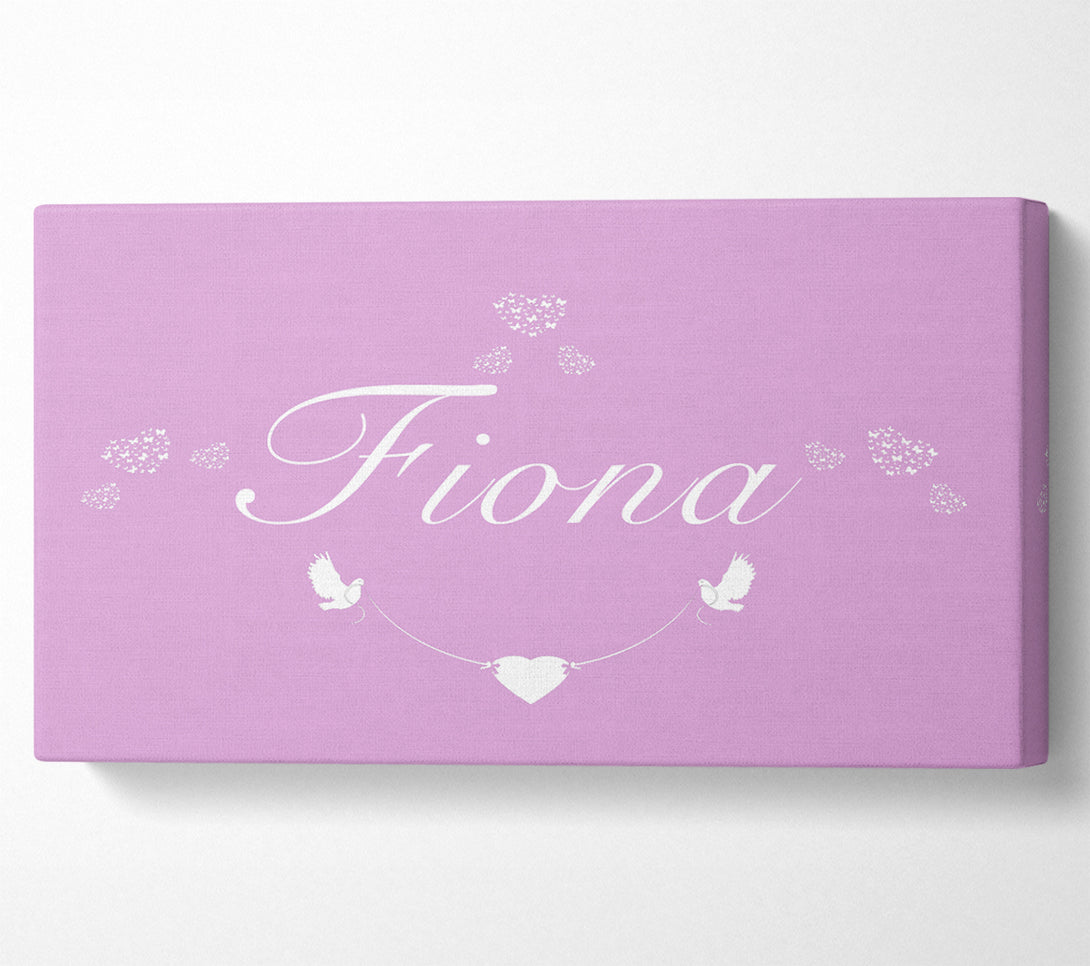  A Canvas Print of Your Name In Hearts Pink Canvas Wall Art