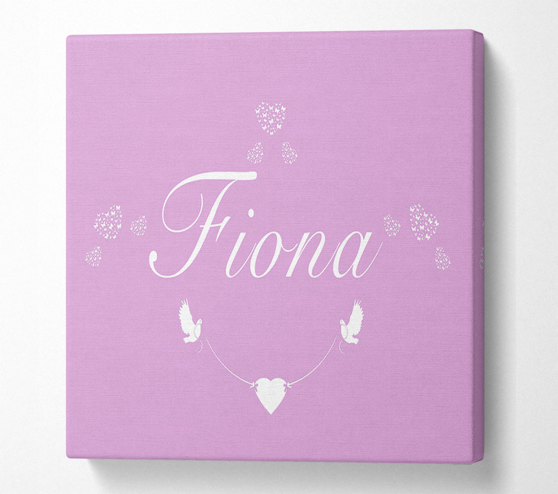 A Canvas Print of Your Name In Hearts Pink Canvas Wall Art