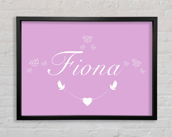 Your Name In Hearts Pink Framed Print