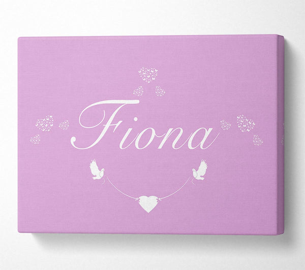  A Canvas Print of Your Name In Hearts Pink Canvas Wall Art