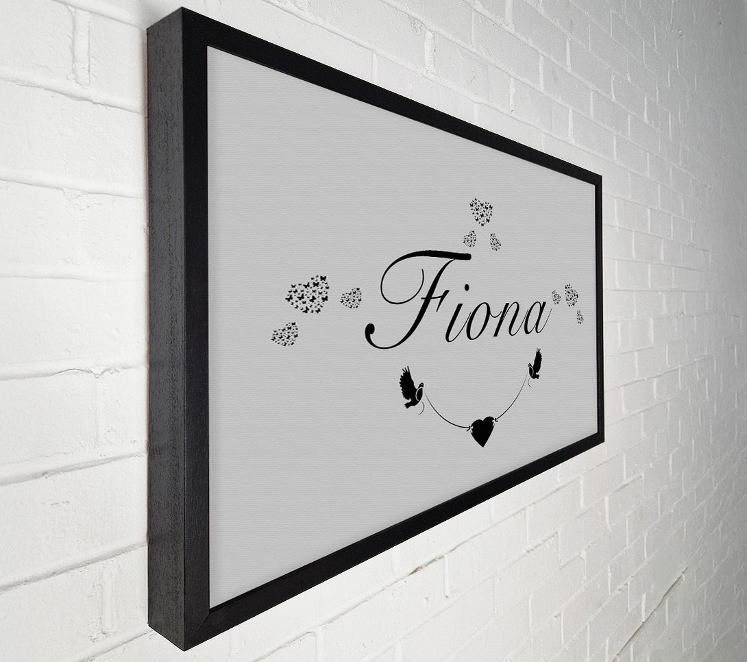  A Canvas Print of Your Name In Hearts Grey Canvas Print