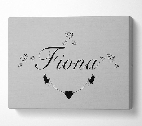  A Canvas Print of Your Name In Hearts Grey Canvas Print