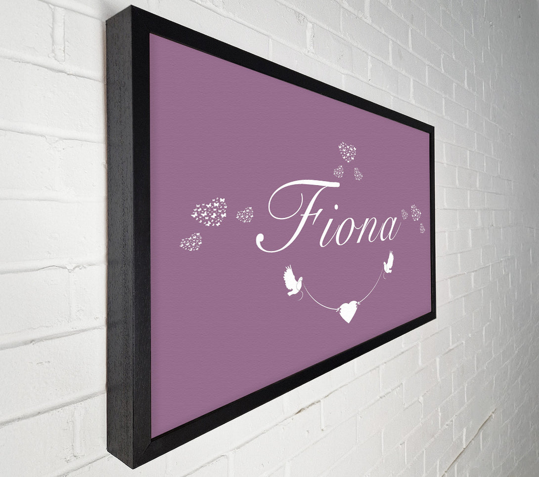  A Canvas Print of Your Name In Hearts Dusty Pink Canvas Art