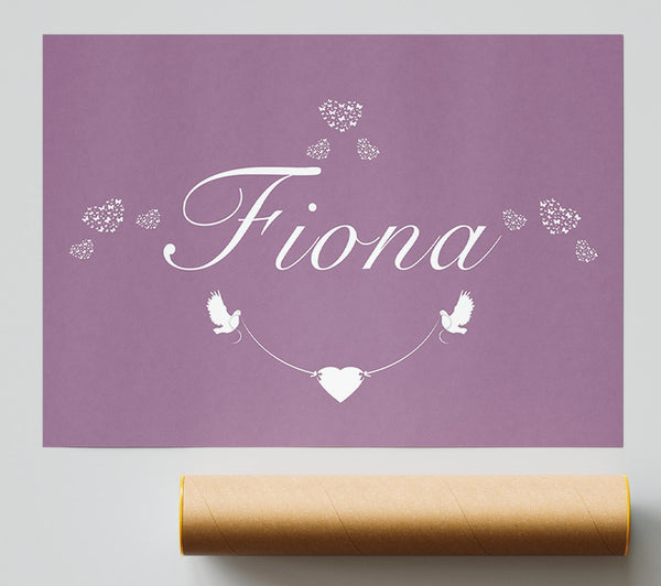 Your Name In Hearts Dusty Pink Poster