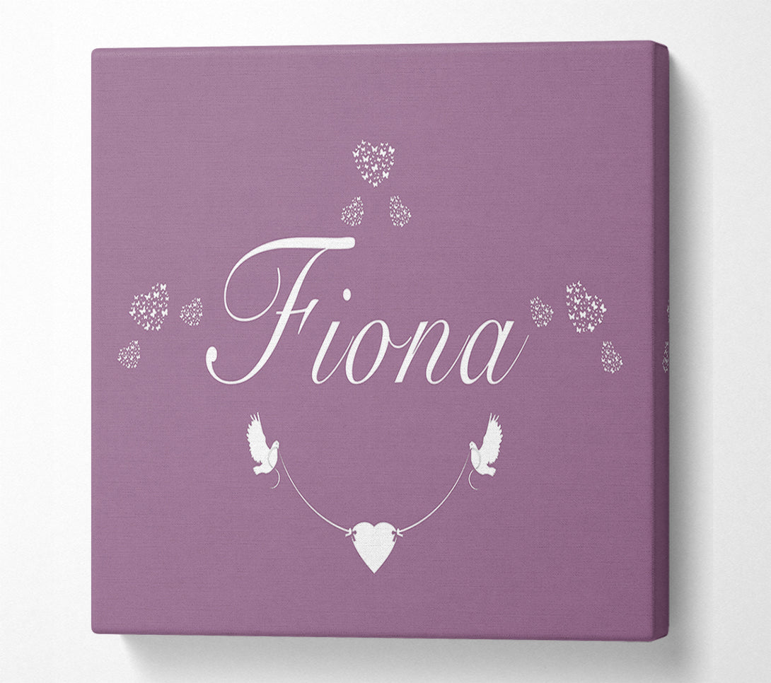  A Canvas Print of Your Name In Hearts Dusty Pink Canvas Art