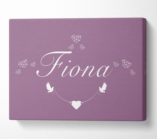  A Canvas Print of Your Name In Hearts Dusty Pink Canvas Art