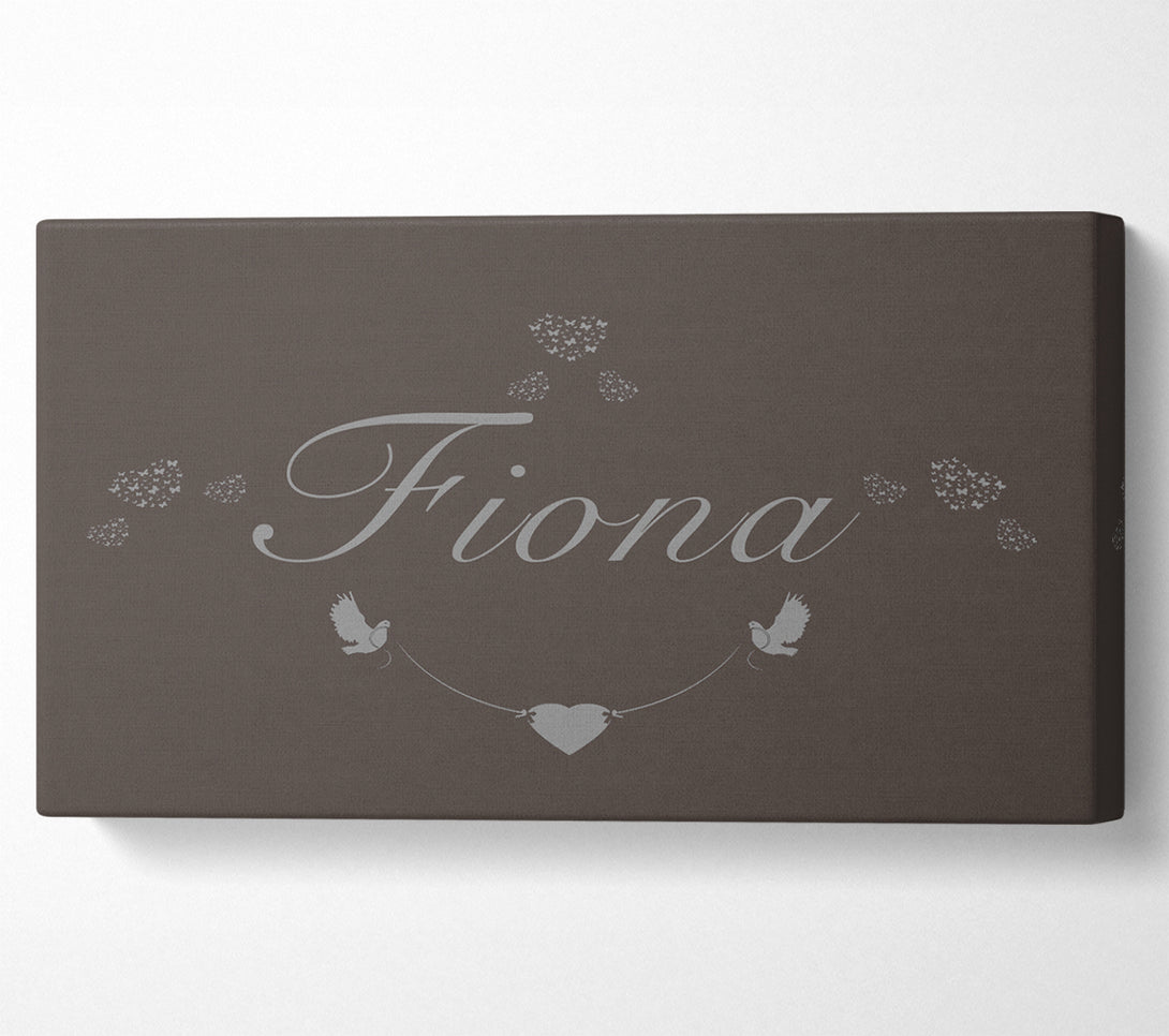  A Canvas Print of Your Name In Hearts Chocolate Canvas Art