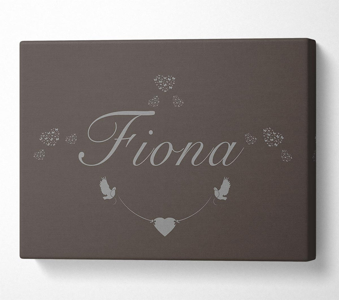  A Canvas Print of Your Name In Hearts Chocolate Canvas Art