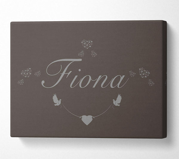  A Canvas Print of Your Name In Hearts Chocolate Canvas Art