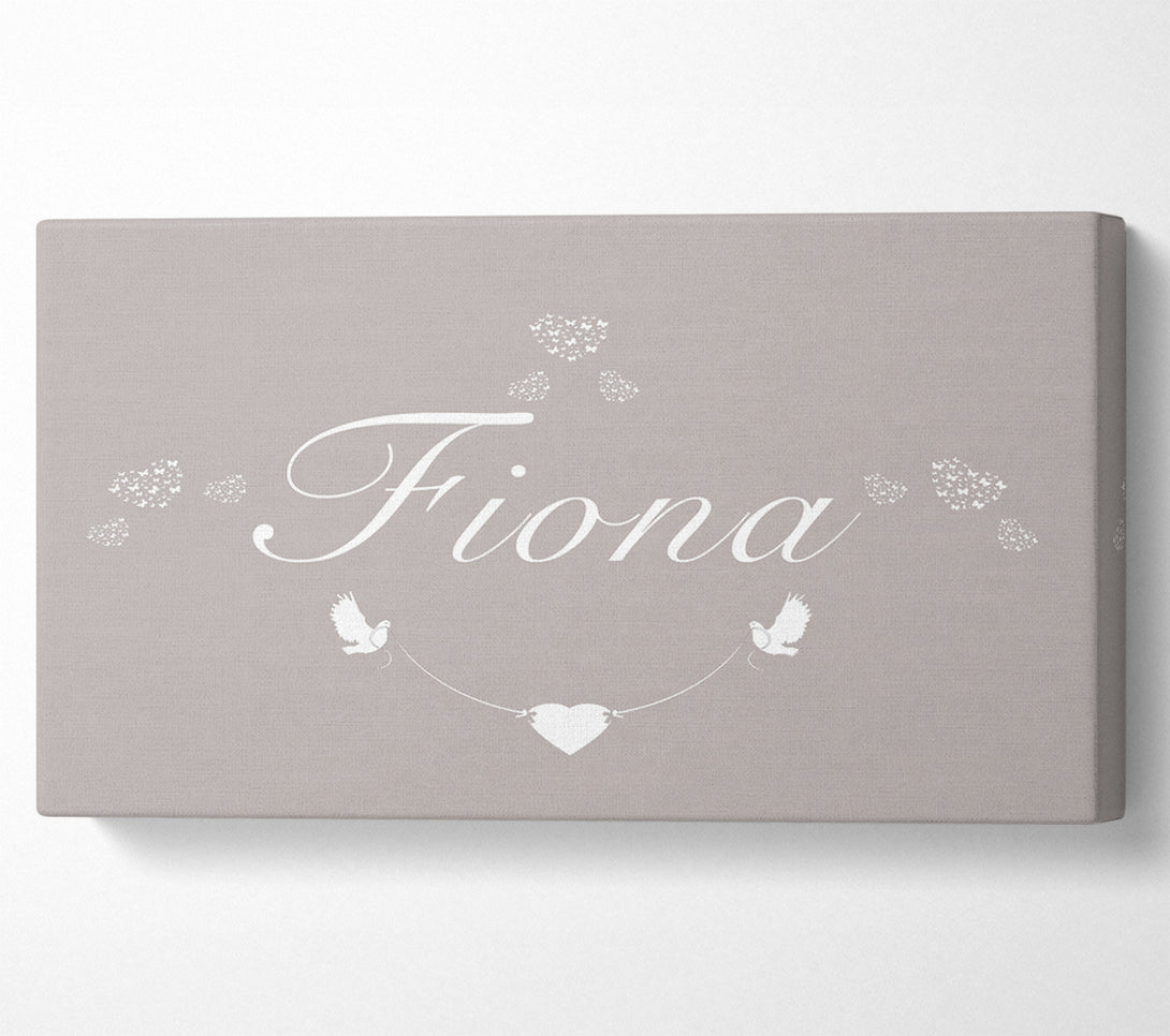  A Canvas Print of Your Name In Hearts Beige Canvas Wall Art