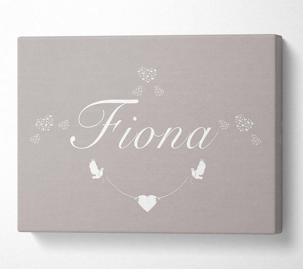  A Canvas Print of Your Name In Hearts Beige Canvas Wall Art