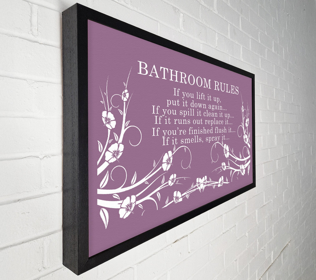  A Canvas Print of Bathroom Quote Bathroom Rules 2 Dusty Pink Canvas Art