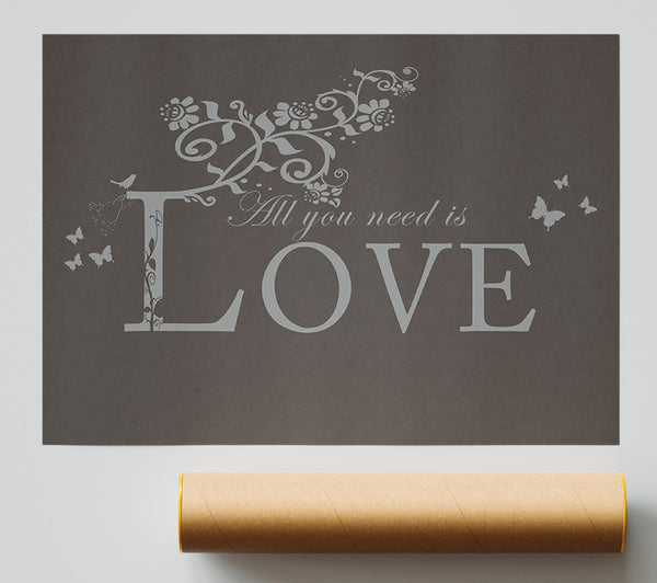 Music Quote All You Need Is Love Chocolate Poster