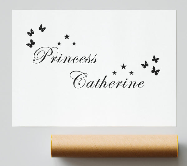 Your Own Name Princess White Giclee Print