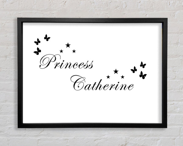 Your Own Name Princess White Framed Print